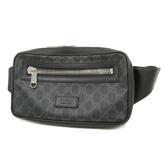 Gucci Bags Auth Gucci Body Bag Gg Supreme 474293 Black Silver Metal